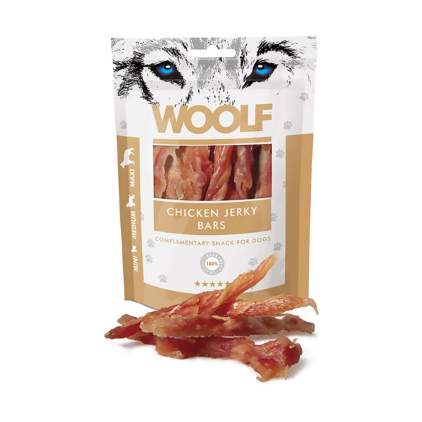 Woolf Chicken Jerky Bars 100g