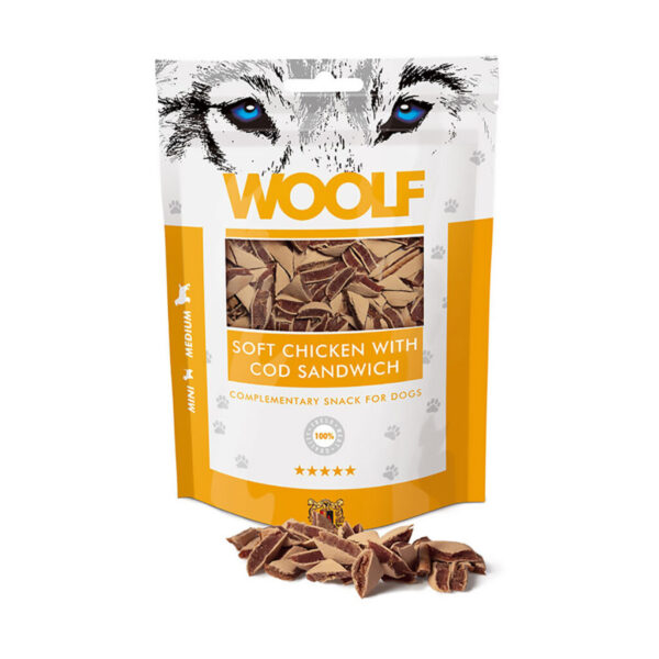 Wollf Soft Chicken with Cod Sandwich 100g